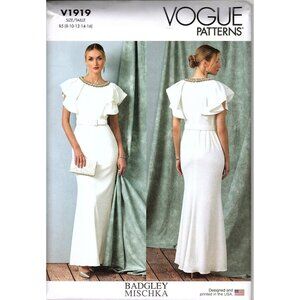 Vogue V1919 Misses 8 to16 Badgley Mischka Full-Length Dress Uncut Sewing Pattern